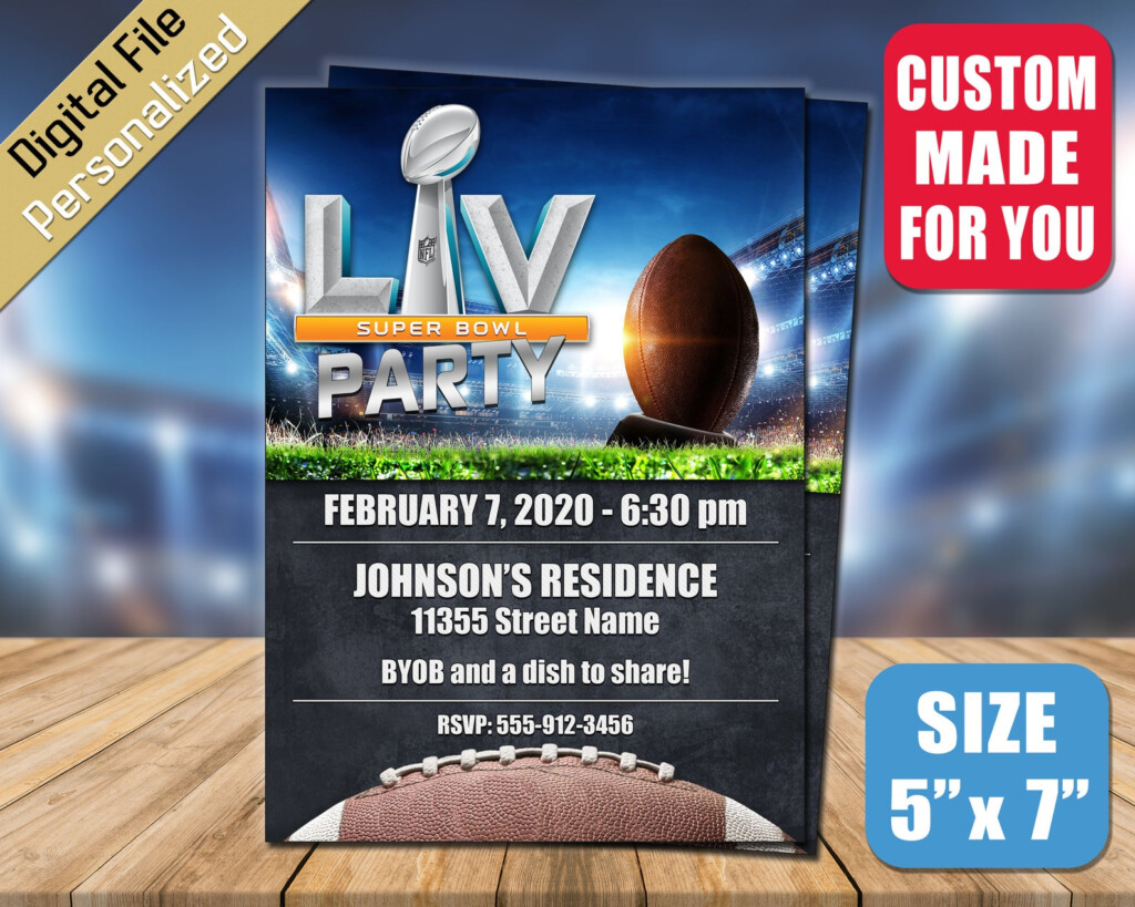 Printable Super Bowl Party Invitation Super Bowl 55 LV 2021 Etsy