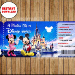 Printable Ticket To Disney Disneyworld Boarding Pass Etsy