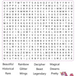 Printable Unicorn Word Search Cool2bKids