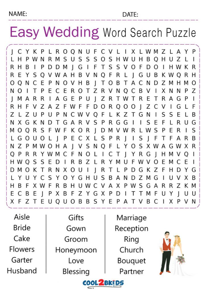 Printable Wedding Word Search Cool2bKids