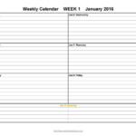 Printable Weekly Calendar Work Week Template Blank Pdf Two With