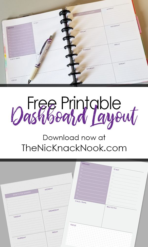 Printable Weekly Dashboard Happy Planner Free Printable Happy 