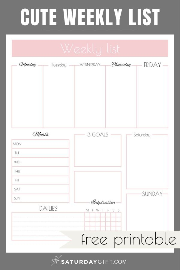 Printable Weekly List Planner How To Have A Productive Week Weekly 