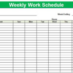 Printable Weekly Work Schedule Template Weekly Schedule Template