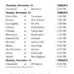 Pritnable NFL Week 10 Schedule Pick Em Sheets Templates Conference