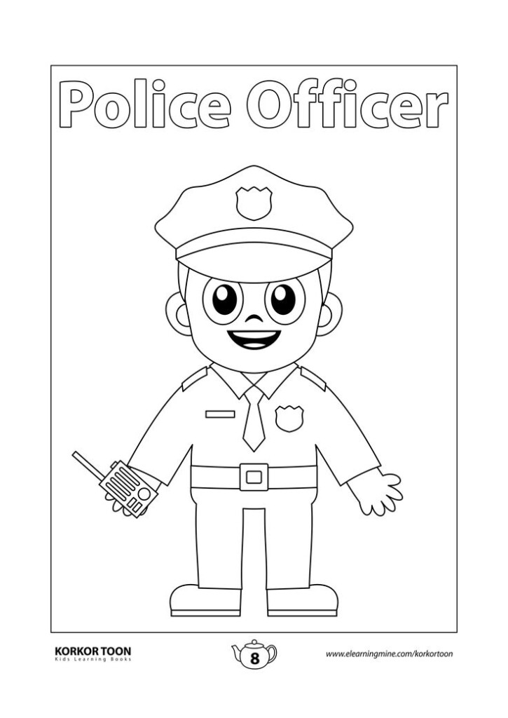 Professions Coloring Book For Kids Police Officer Page 8 Coloring 