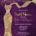 Purple Gold Bridal Shower Invitation Unique Shower Gold Etsy Gold