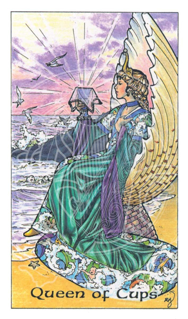 Queen Of Cups Example Of Tarot Card Print Copyright Robin Wood 1991