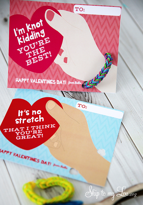 Rainbow Loom Bracelet Valentines Free Printable Skip To My Lou