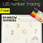 Rainbow Tracing Numbers Printable 1 20 Math Centers Kindergarten