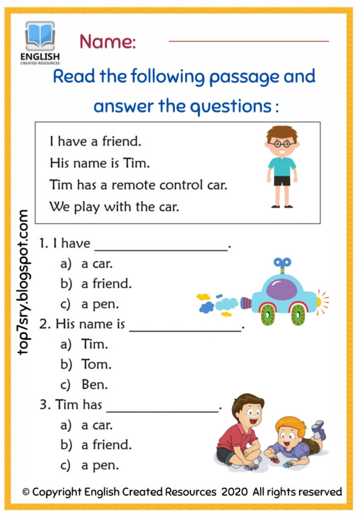 Reading Comprehension Grade 1