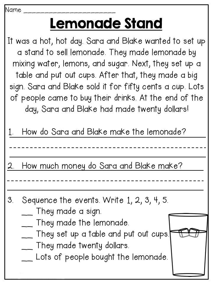 Reading Comprehension Worksheets Best Coloring Pages For Kids First 