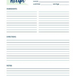 Recipe Page Recipe Printable Recipe Card Recipe Template Recipe