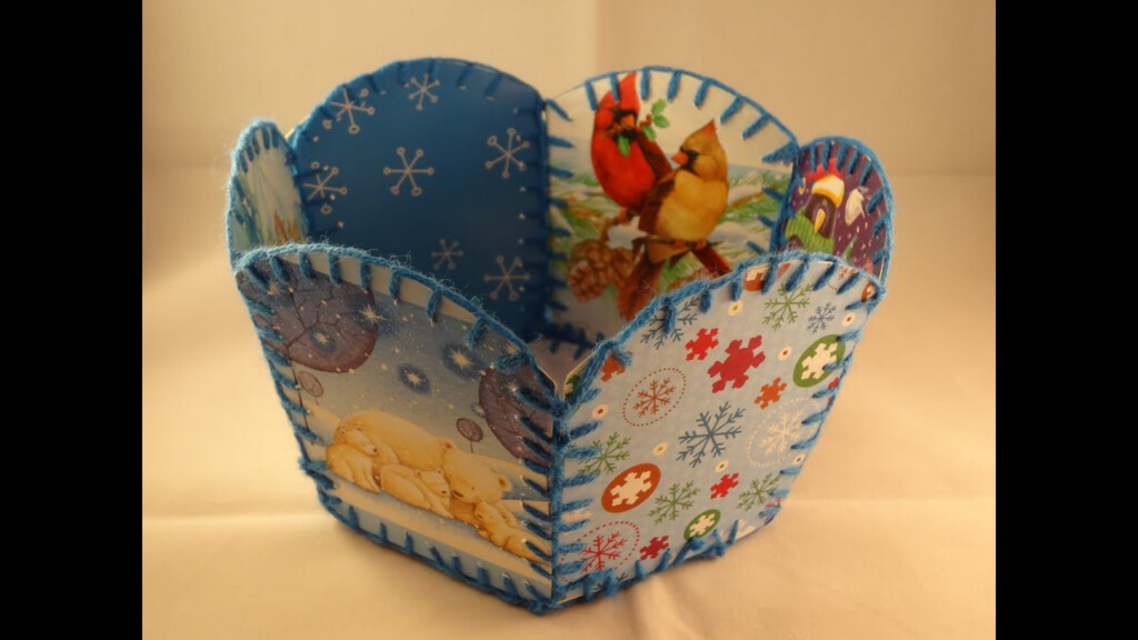 Recycled Christmas Card Basket with Yoyomax12 YouTube
