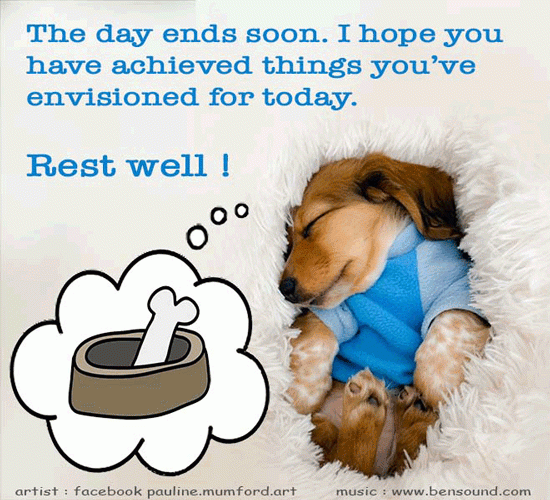 Rest Well Little Puppy Free Take Care ECards Greeting Cards 123