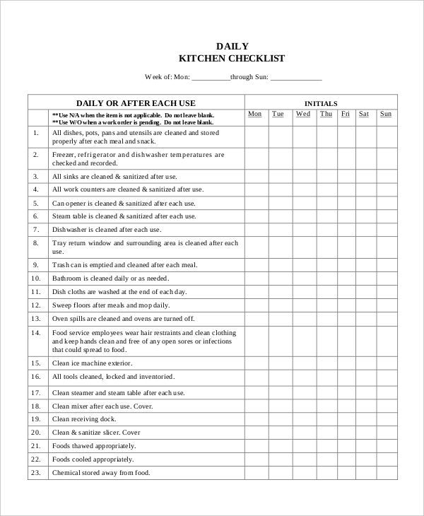 Restaurant Kitchen Cleaning Checklist Pdf Cleaning Schedule Daily 