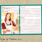 Retro Blank Recipe Card Digital Template 5x7 By PinkPaperTrail