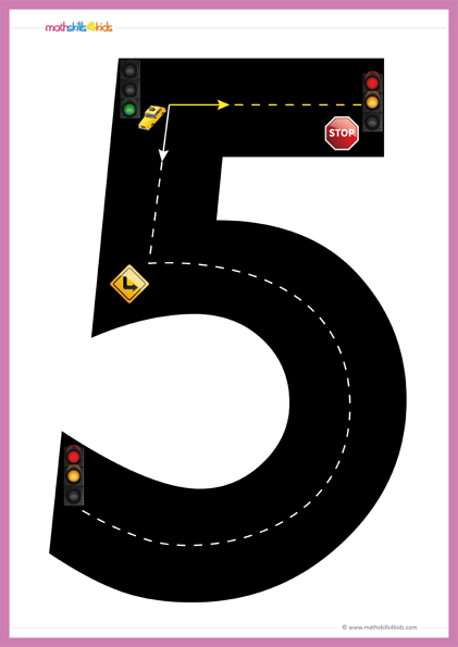 Road Numbers Math Training Game Pre K Free Printable Road Numbers Game