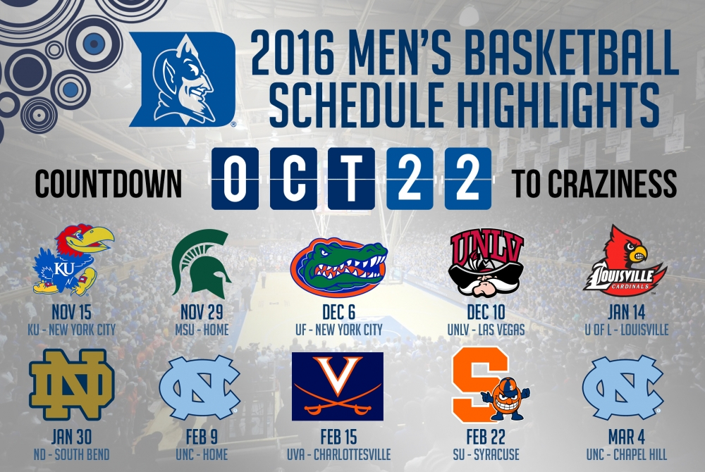 Road Tests Spread Out In Spring 2016 Highlight Duke Men s Basketball 