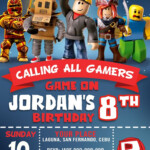 ROBLOX Birthday Party Invitation 4 X 6 Or 5 X 7 Printable 1363