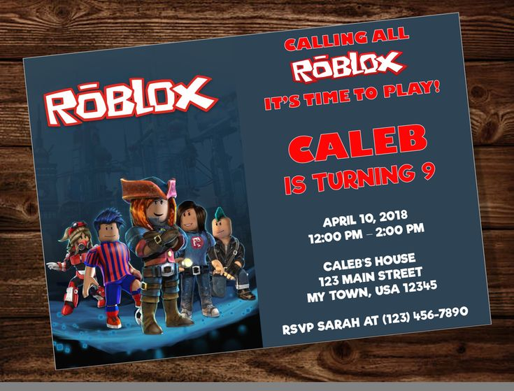 Roblox Birthday Party Invitation By Jenniferlee87 On Etsy Party 