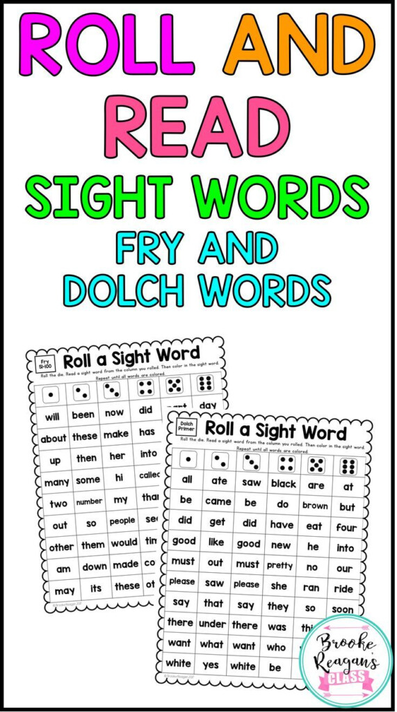 Roll And Read Sight Words Fry And Dolch Words Great For Students That 