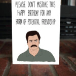 Ron Swanson Birthday Card Sarcastic Parks And Rec Card Funny Birthday