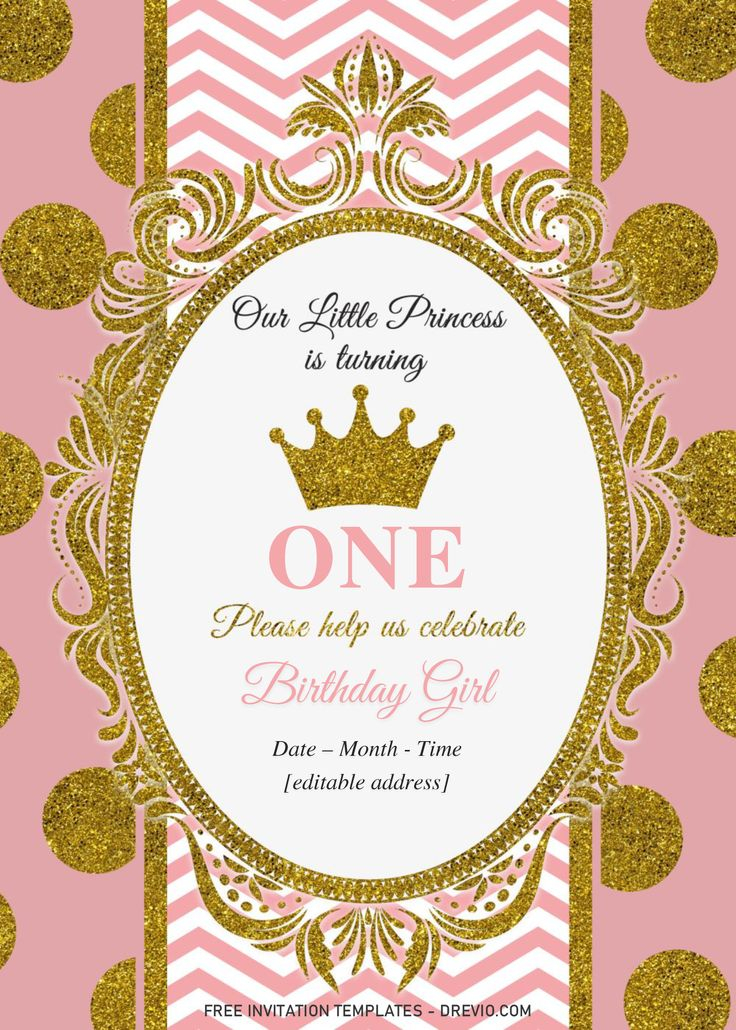 Royal Princess Invitation Templates Editable Docx Princess