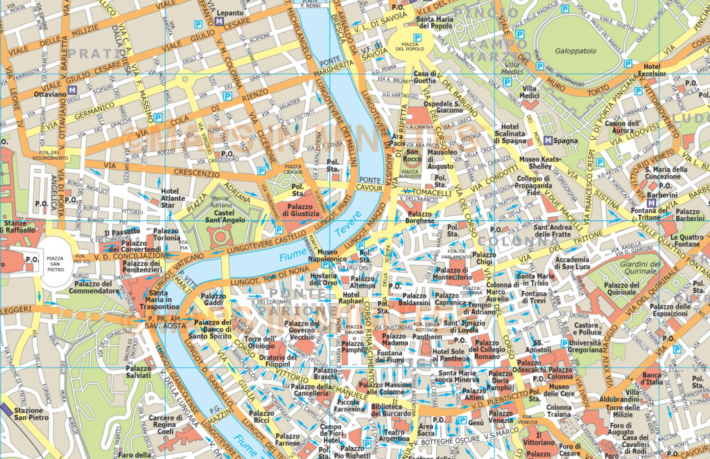 Royalty Free Rome Illustrator Vector Format City Map