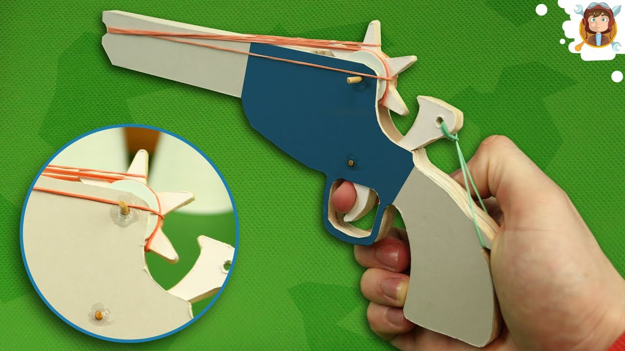 Rubber Band Gun Tutorial Cardboard Pistol YouTube