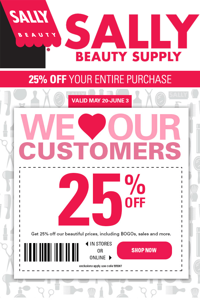 Sally Beauty Coupons 25 Off At Sally Beauty Supply Or Online Via 