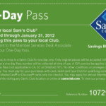 Sam s Club Coupon Free One Day Pass Sams Club Printable Coupons