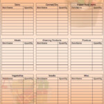 Sample Grocery List Free Word Templates