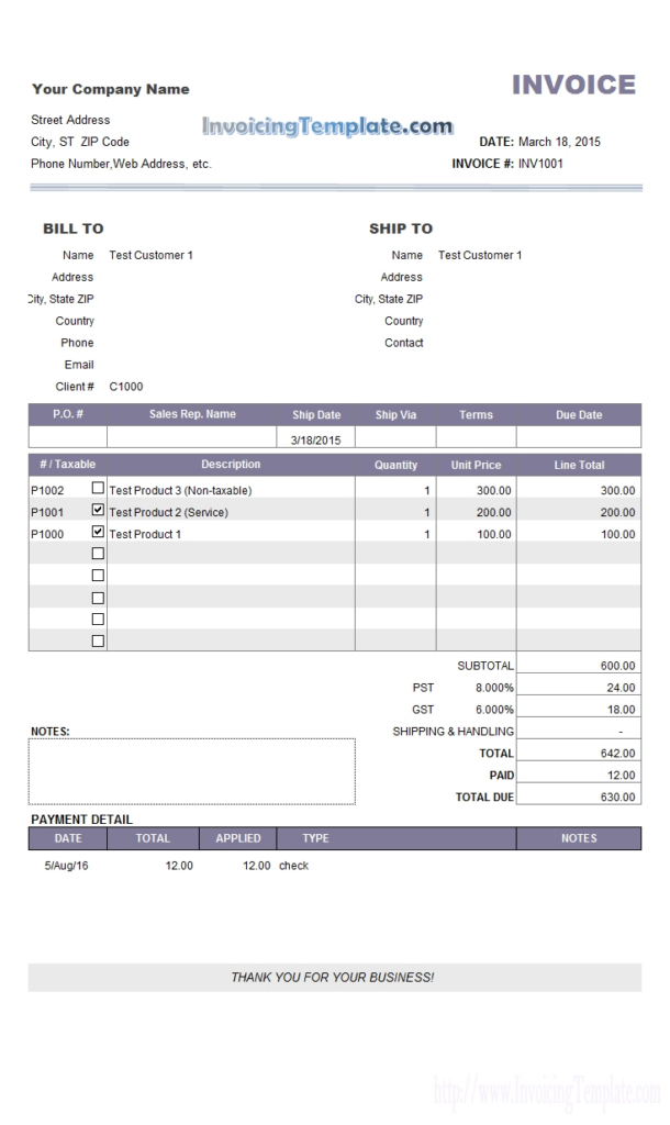 Sample Invoice With Credit Card Fee Invoice Template Ideas