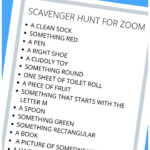 Scavenger Hunt For Zoom FREE Printable For Kids Scavenger Hunt