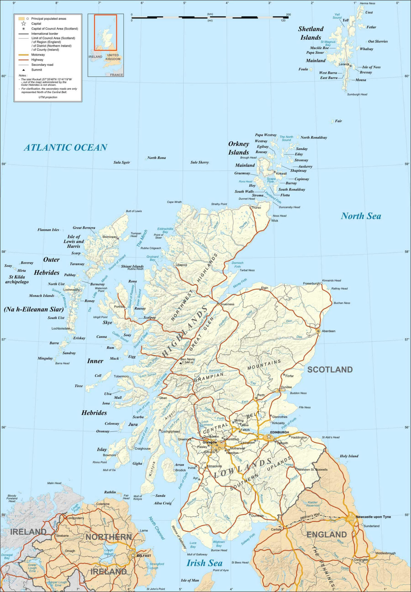 Free Printable Road Map Of Scotland FreePrintable me