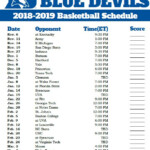 Search Results For Duke Basketball Schedule Printable Basketball