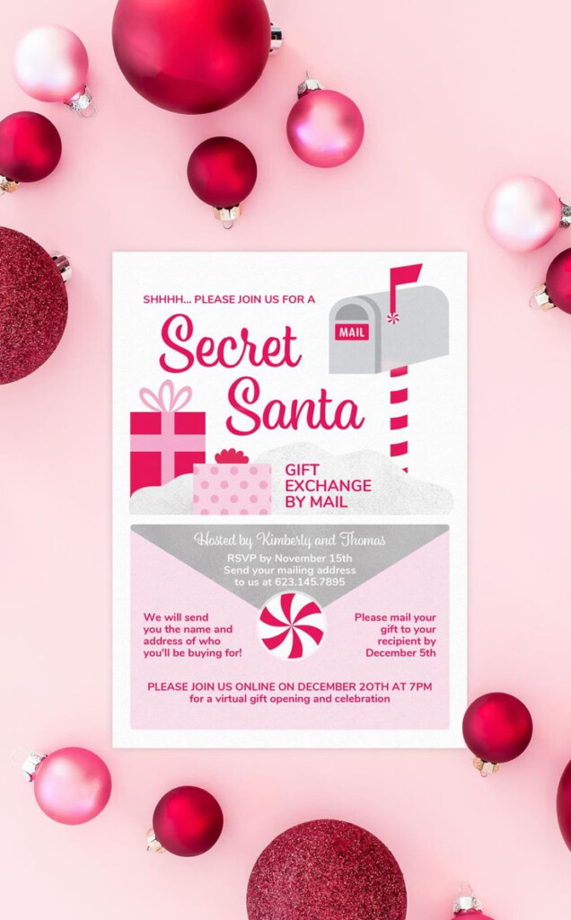 Secret Santa By Mail Gift Exchange Invitation Gift Exchange 