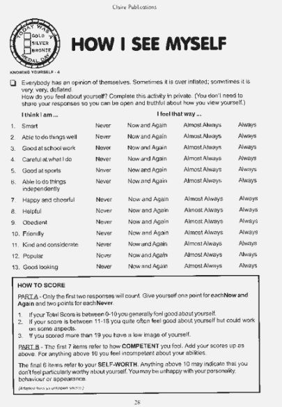 Self Esteem Worksheets Self Esteem Worksheet Pdf Newatvs Free Self 