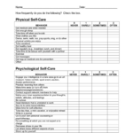 Selfareness Worksheet 1 Db excel