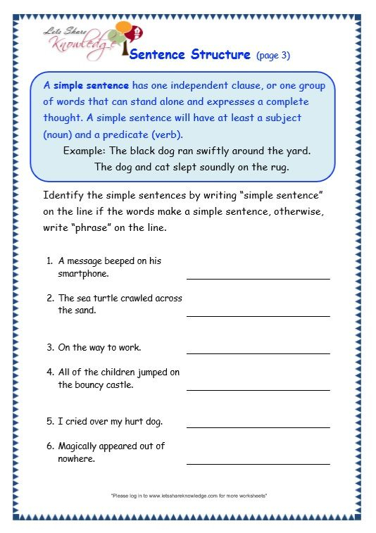 Sentence Structure Worksheet Complex Sentences Worksheets Sentence