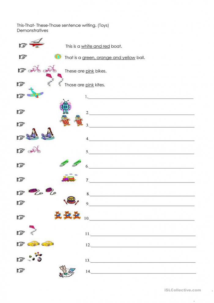 Sentence Writing Toys Worksheets 99Worksheets