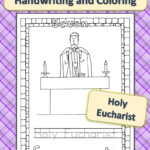 Seven Sacraments Coloring And Handwriting Holy Eucharist Drawn2BCreative