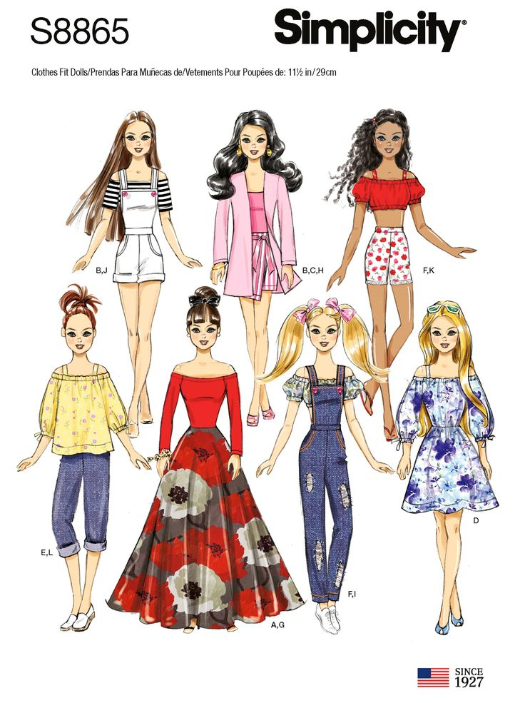 Sewing Pattern 11 1 2 Inch Fashion Doll Clothes Patterns Etsy