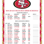 Sf 49ers Schedule 2021 Printable FreePrintableTM