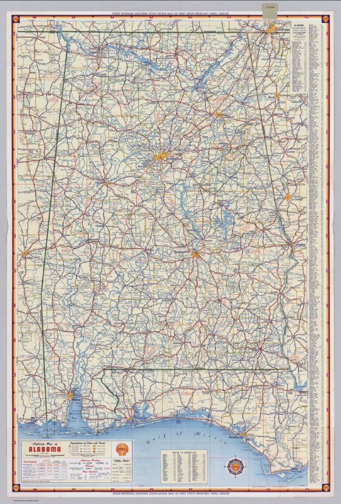 Shell Highway Map Of Alabama David Rumsey Historical Map Collection