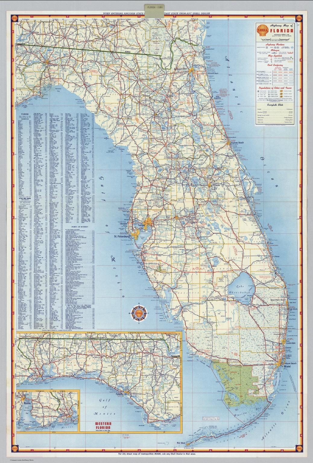 Shell Highway Map Of Florida David Rumsey Historical Map Collection