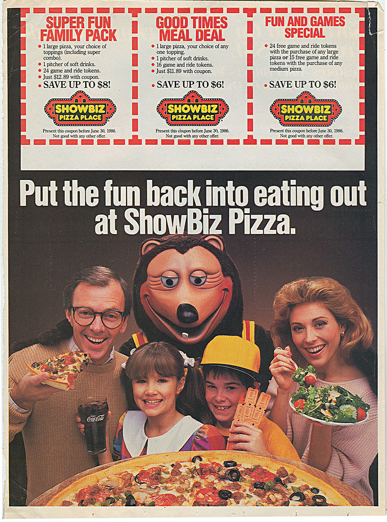 SHOWBIZ PIZZA PLACE Put The Fun Back Into Eating Out A Flickr