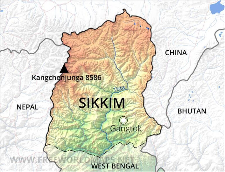 Sikkim Maps - FreePrintable.me