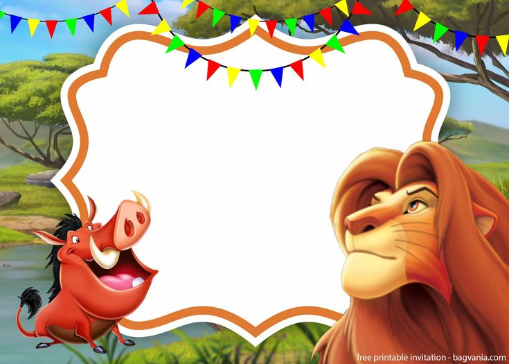 Simba Lion King Invitation Template Perfect For Parties In The Yard 